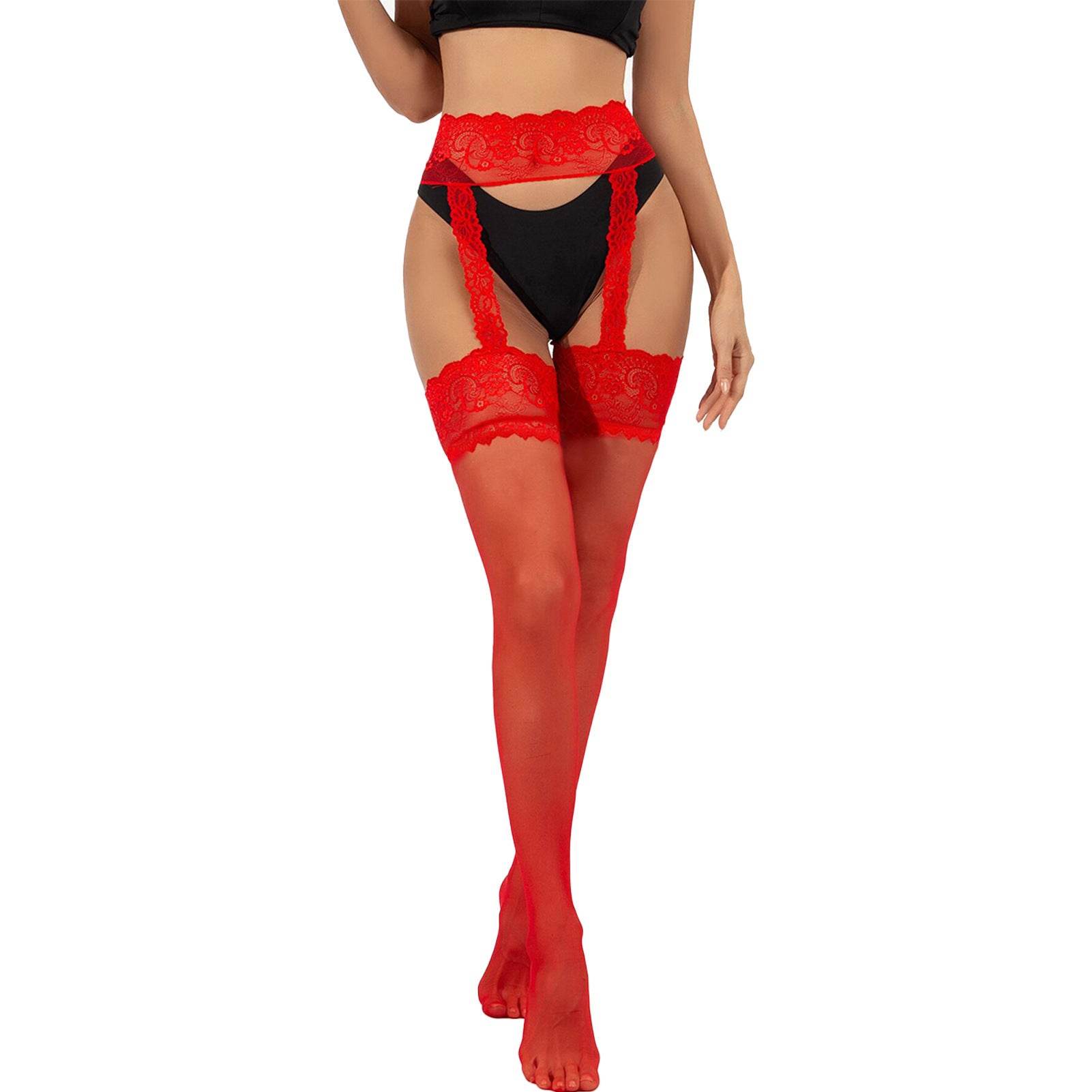 European And American Fashion Women's Garter Belt Hollow Lace - Mubimart