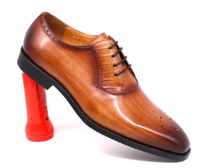 Casual British Oxford Retro Leather Men's Shoes - Mubimart