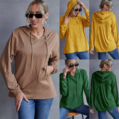 Loose Casual Plus Size Hooded Tap Pocket Sweatshirt - Mubimart - Sweatshirt 