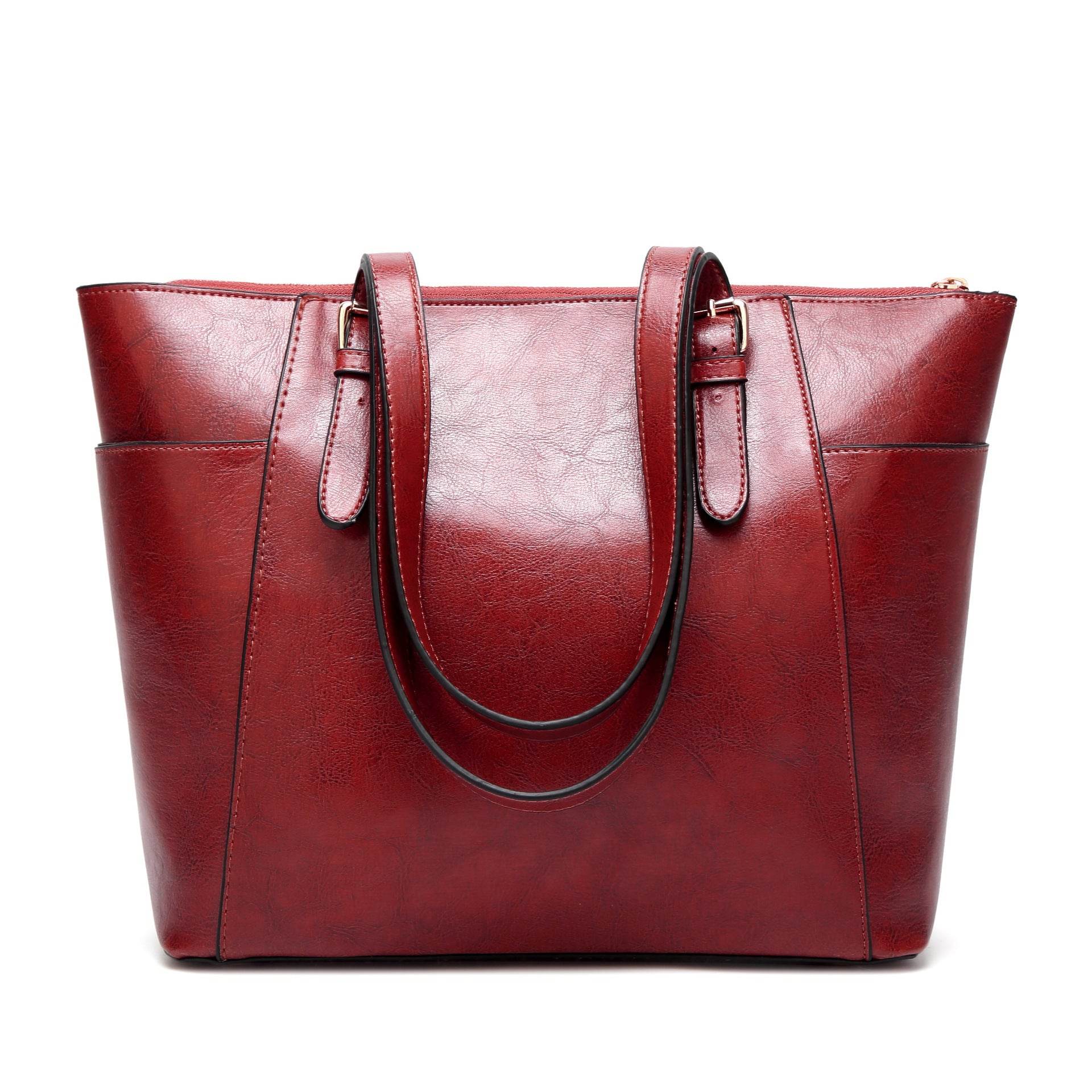 Oil Wax Leather Women Handbag Large Capacity Tote Bag - Mubimart