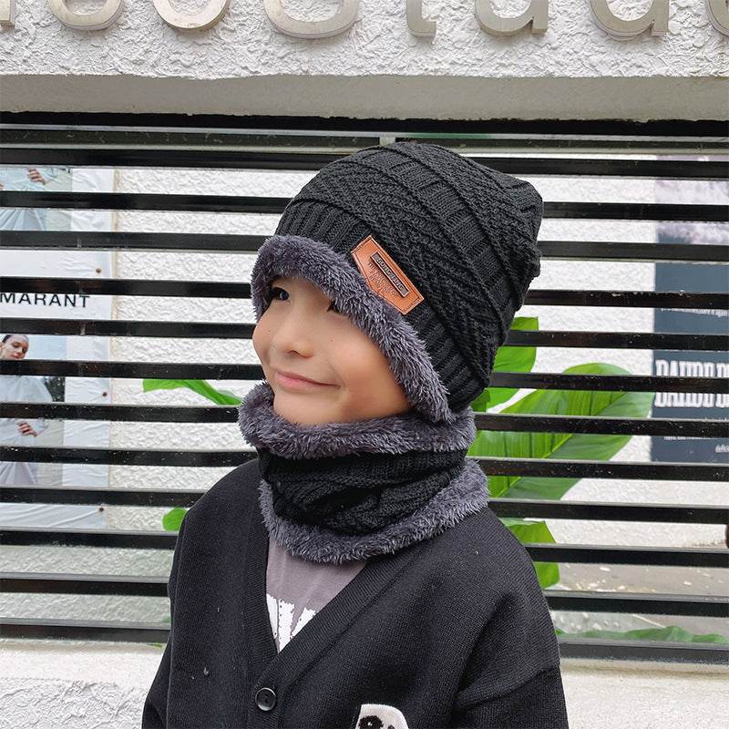Winter Beanie Hat Scarf Set Warm Knit Hat Thick Fleece Lined Winter Hat Neck Warmer For Men Women - Mubimart