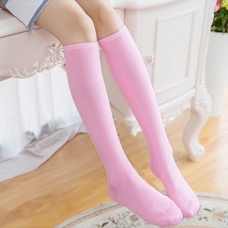 College Style Striped Sports But Knee-high Cotton Socks - Mubimart