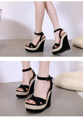 Hemp Rope Comfortable High Heels Wedge Sandals