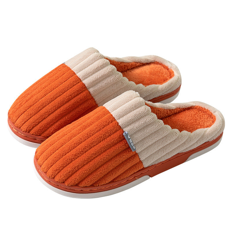 Unisex Winter Slippers Corduroy Shoes Couples Bedroom Slippers Women Men - Mubimart -  