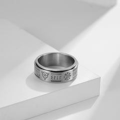 Draaibare titanium stalen ring voor mannen