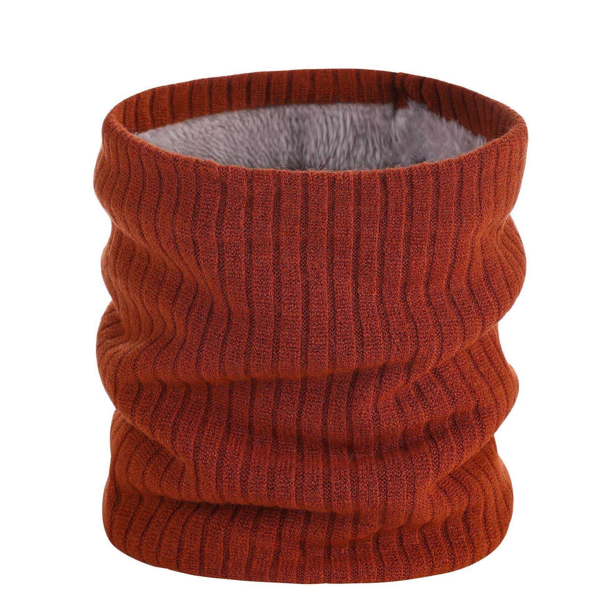 Thickened Velvet Warm Plush Scarf Fashion Solid Color Wool Knitted Scarf For Men Women Autumn And Winter - Mubimart