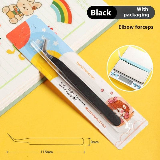 Hand Account Tweezers Stainless Steel Color DIY Elbow Clip Hand Tool Goo Card Tweezers - Mubimart