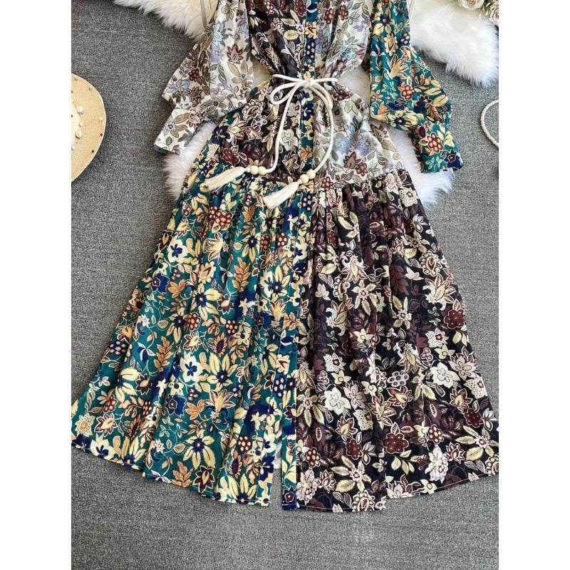 A-line Printed Formal Dress For Women - Mubimart