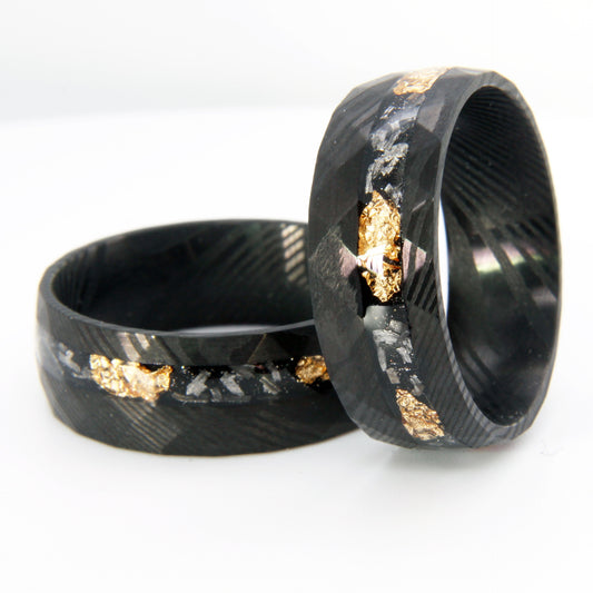 Bague en acier Damas de 8 mm pour homme