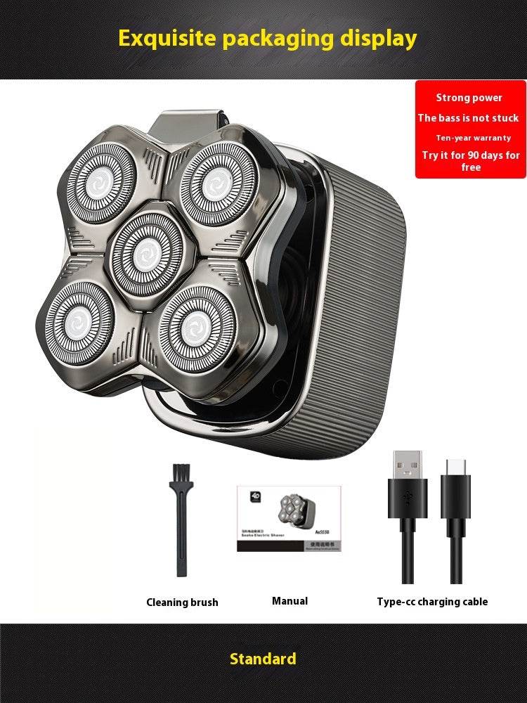 Cross-border Five-head Shaving Head Artifact For Men Shaver Multi-function Electric Shaver Scraping Hair Clippers Wholesale - Mubimart