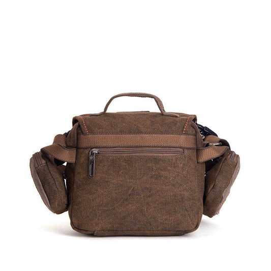 Canvas Shoulder Bag Commuter Cross-body Bag Mens Casual Handbag Retro Canvas Satchel - Mubimart