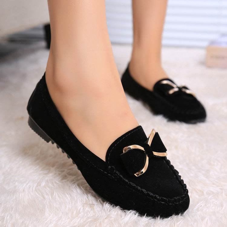 Fashion Bowknot Flats Shoes Women Casual Solid Loafers Cozy Shoes - Mubimart