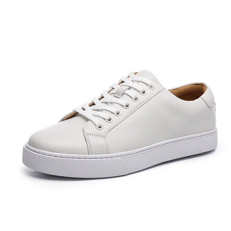 Spring Genuine Leather Breathable British Board Shoes Thick Sole Sporty Simplicity Comfort And Casual