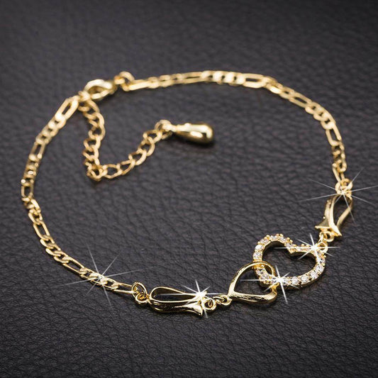 Bohemian Women's Ankle Bracelet Hollow Heart Shaped - Mubimart