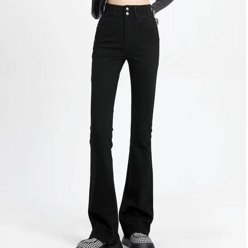 Retro American Slightly Flared Jeans Women - Mubimart