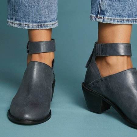 Women Plus Size Chunky Heel Booties Daily Zipper Boots - Mubimart