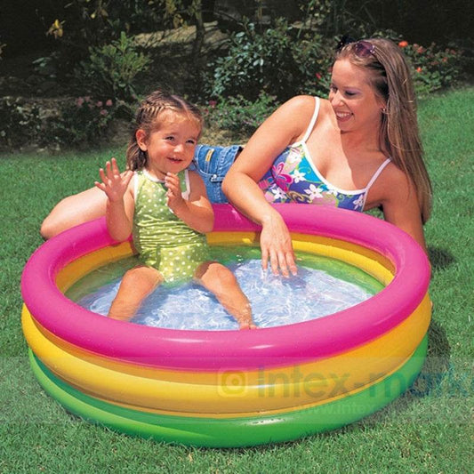 Fluorescent three-ring inflatable pool ball pool - Mubimart