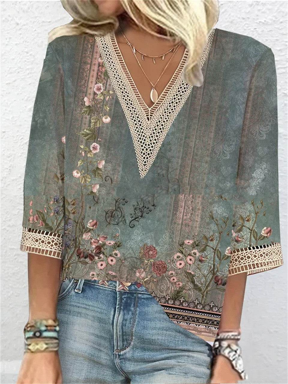 Printed Casual Sleeveless T-shirt For Women - Mubimart