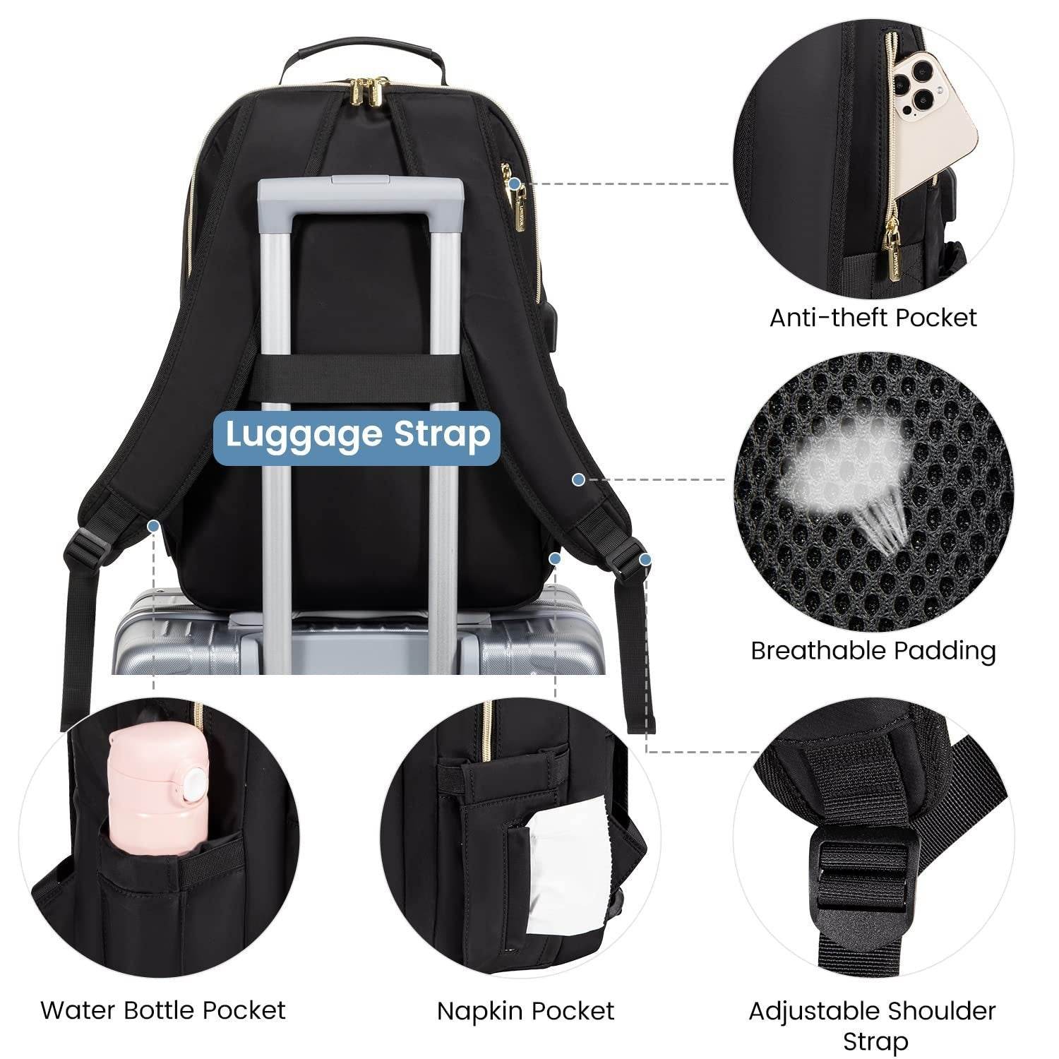Women Laptop Backpack Business Large Capacity - Mubimart