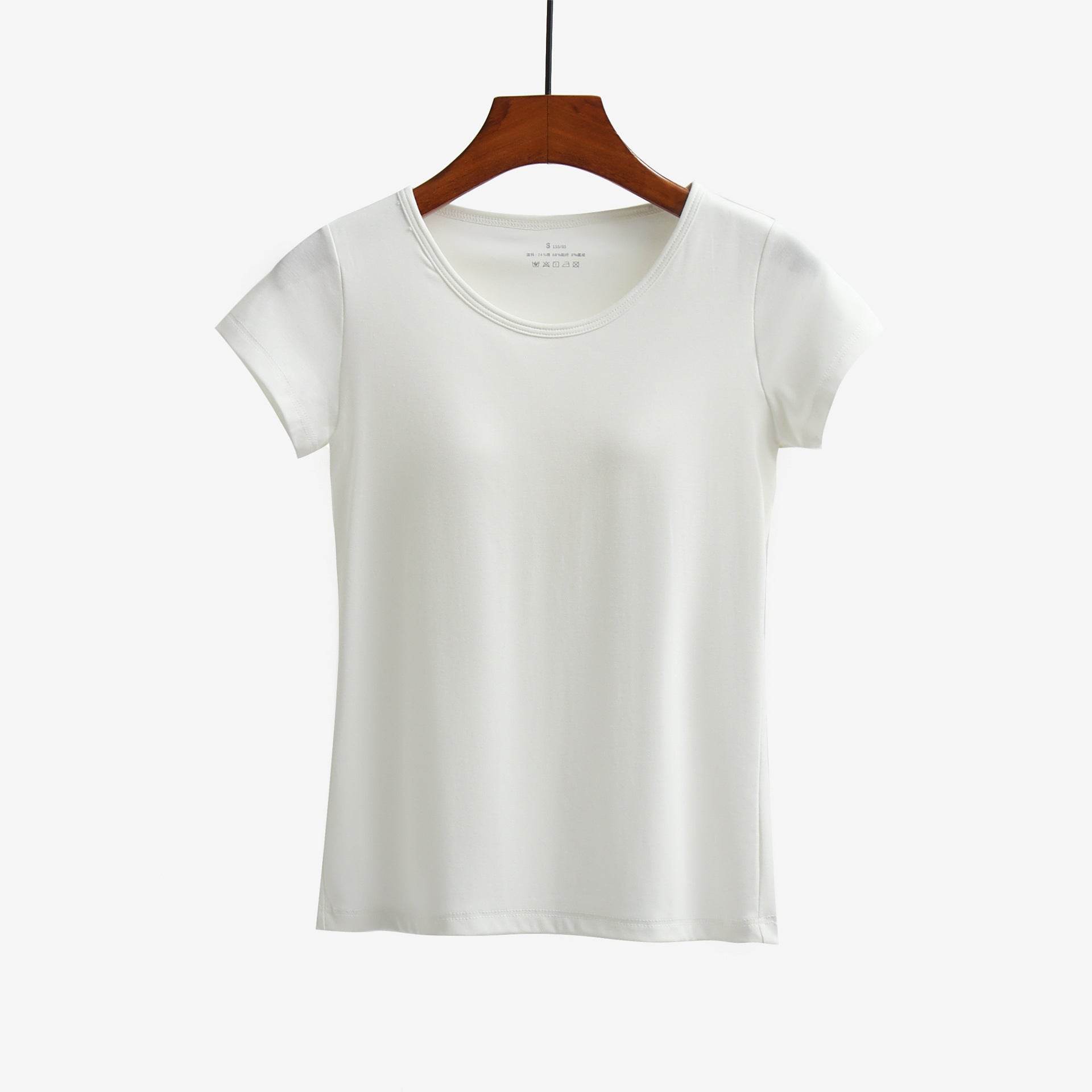 Short-sleeved T-shirt With Chest Pad Bra Home Wear - Mubimart