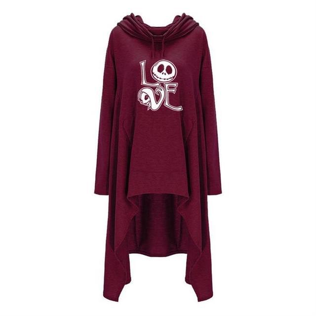 Long Sweatshirts Woman Irregular Letters Cloak Halloween - Mubimart -  