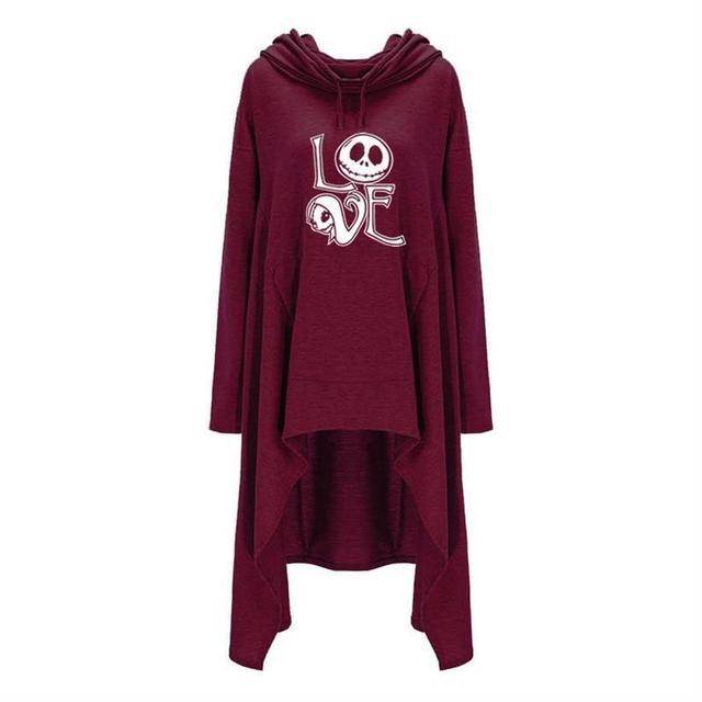 Long Sweatshirts Woman Irregular Letters Cloak Halloween - Mubimart
