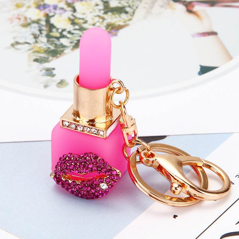 Rhinestone Satchel Car Key Ring Female - Mubimart