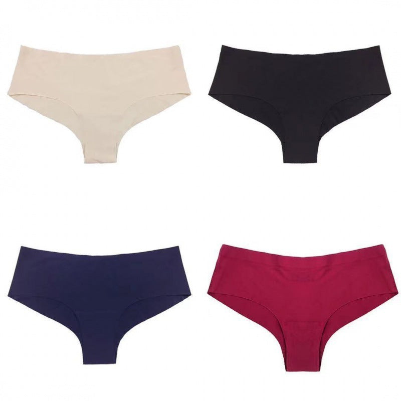 Half Buttock Underwear Female Three Pack Ice Silk Without Trace A Piece Of - Mubimart -  