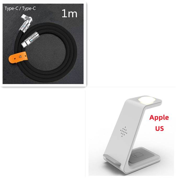 3 In 1 Fast Charging Station Wireless Charger Stand Wireless Quick Charge Dock For Phone Holder - Mubimart