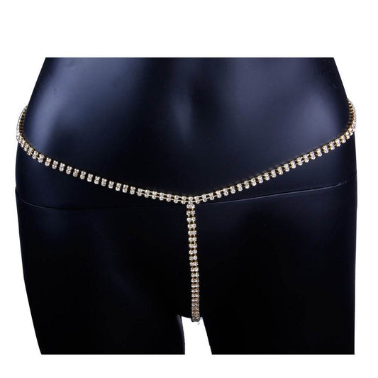 Rhinestone Thong Body Chain Ladies - Mubimart