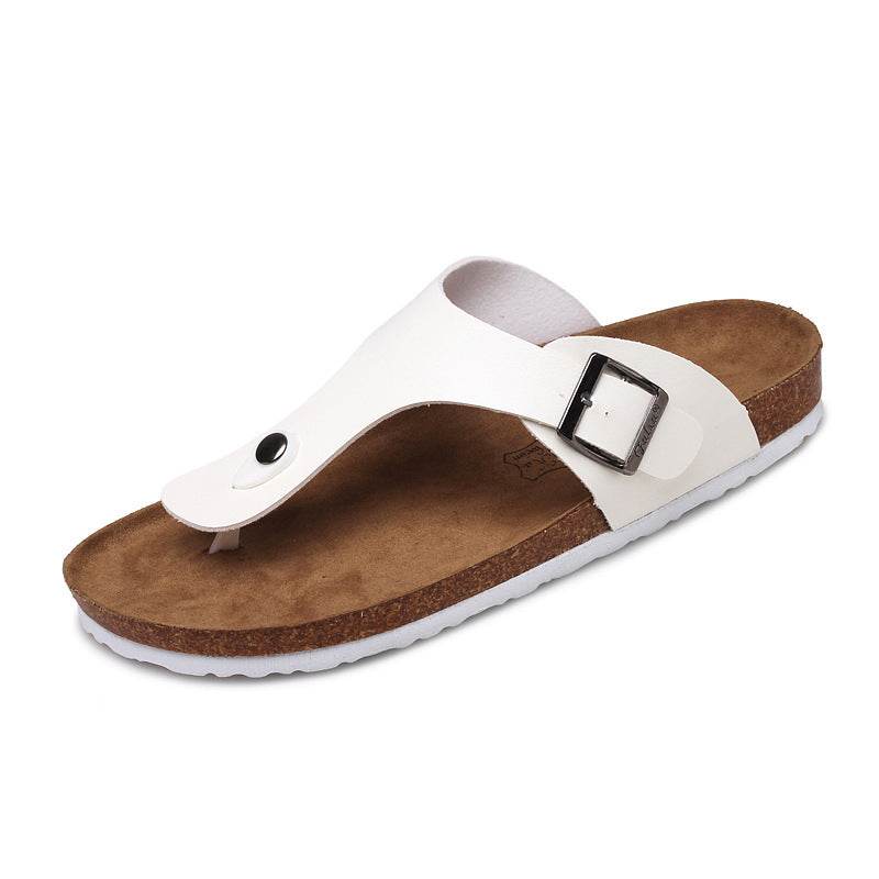 Slippers Summer Flip-Flops Beach Shoes Couples Cork Leisure Flip Flops - Mubimart