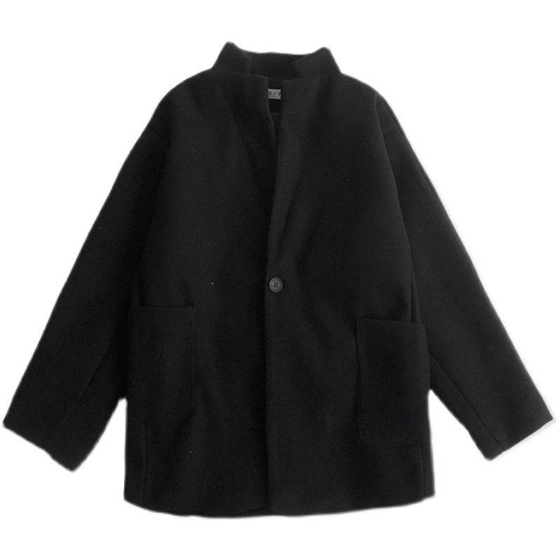 Woolen Blazer Men's Thickened Leisure Suit Loose And Handsome Woolen Coat - Mubimart