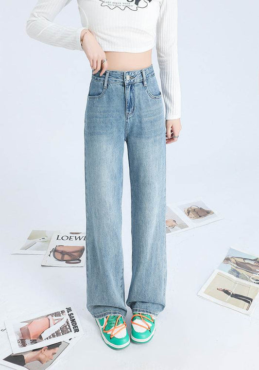 Fashionable Personalized Wide-leg Mopping Jeans For Women - Mubimart