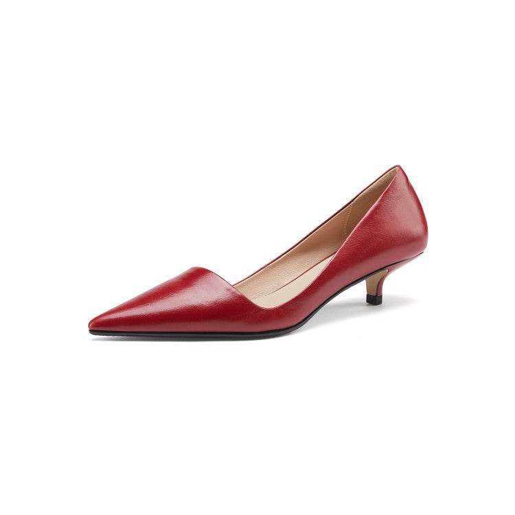 Fairy Shoes Mid-heel Single Shoes Simple Pointed Toe Stilettos Pumps Stiletto Shoes - Mubimart