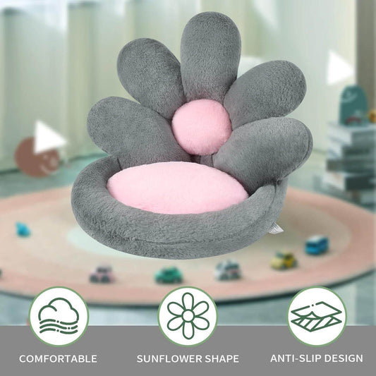 Round Nesting Cat Scratching Board Pet Nest Mat Flower Shape Seat Cushion Comfy Kawaii Gaming Chair Cushions 19 Inch Lazy Sofa Office Floor Pillow Cute Stuff For Gamer Bedroom Decor Grey - Mubimart