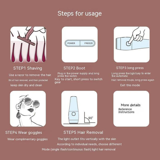 Women Hair Remover Household Men's And Women's Lady Shaver Painless Freezing Point Depilator - Mubimart