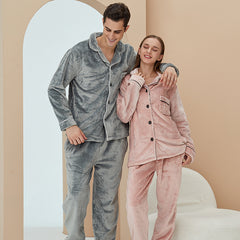 Women's Fashion Coral Fleece Thickened Loungewear Suit - Mubimart - Loungewear 