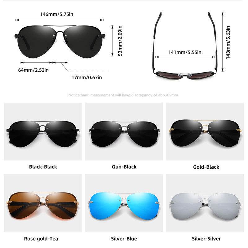 Polarized Sunglasses Classic Rimless - Mubimart