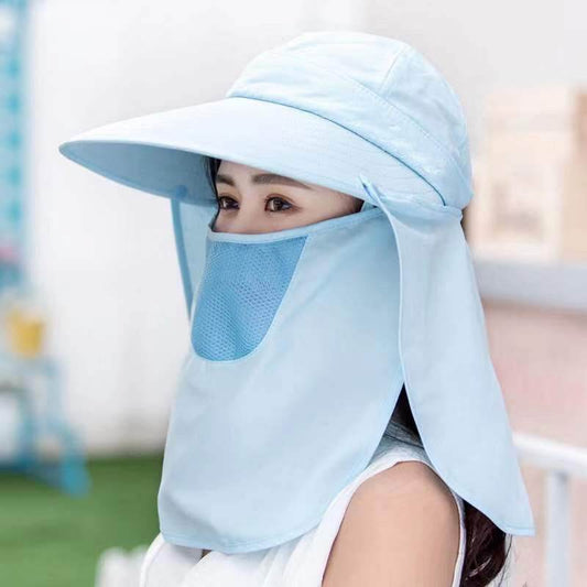 Sun Hats For Women Summer Sun Visor Hat With Big Heads Wide Brim Beach Hat Omnibearing UV Female Caps Face Neck Protection - Mubimart