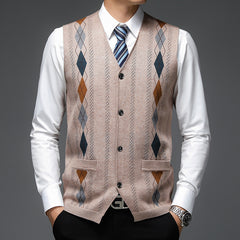 Men's Casual Buckle Knitted Sweater Vest