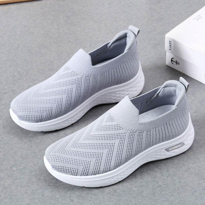 Casual Mesh Shoes Sock Slip On Flat Shoes For Women Sneakers Casual Soft Sole Walking Sports Shoe - Mubimart