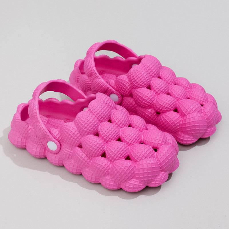 Womens Soft Sole Bubble Clogs Lightweight Solid Color Slippers - Mubimart