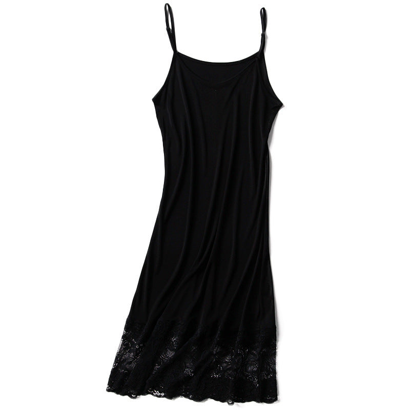 Summer Silk Slip Dress Black - Mubimart -  