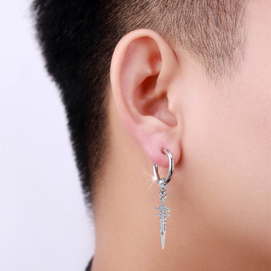 Mens Personalised Vintage Rattle Arrow Earrings - Mubimart