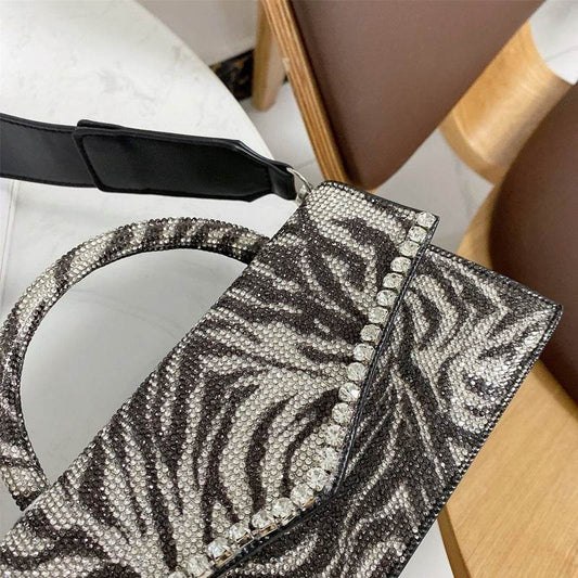 Luxury Leopard Diamonds Handbags Designer Brands Women Evening Bag - Mubimart
