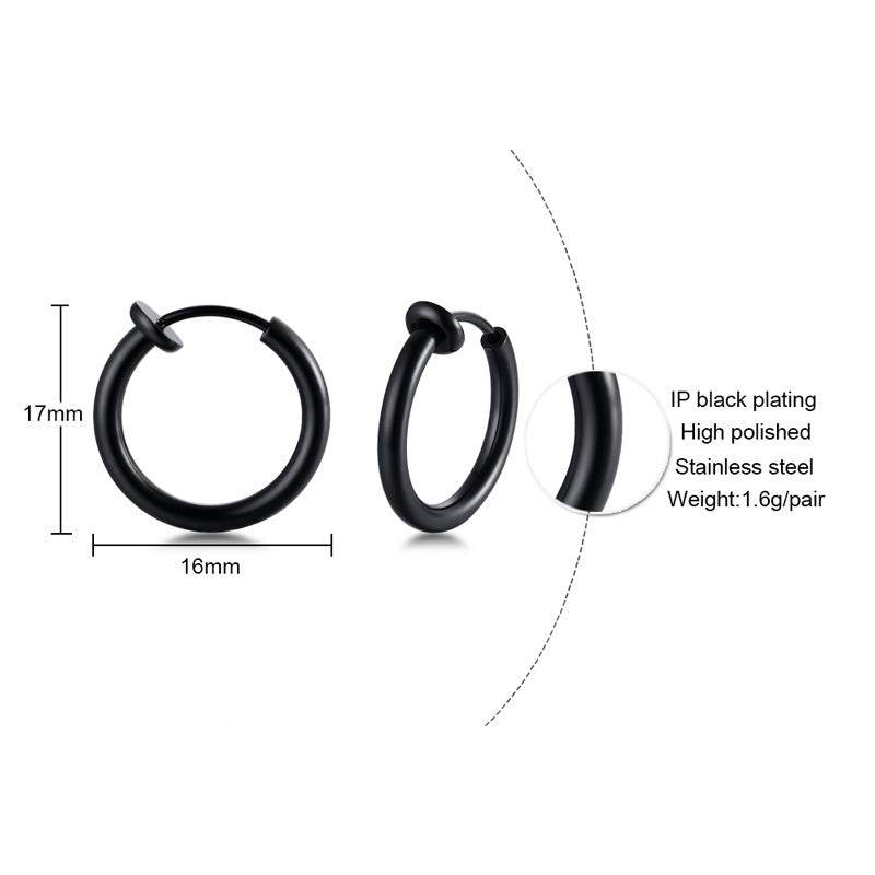 Japanese And Kore2an Fashion Earrings Stainless Steel Simple Men And Women - Mubimart