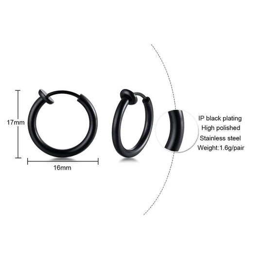 Japanese And Kore2an Fashion Earrings Stainless Steel Simple Men And Women - Mubimart