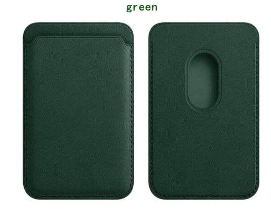 Magnetic Leather Card Holder Holder - Mubimart