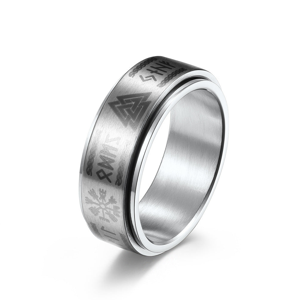 Draaibare titanium stalen ring voor mannen