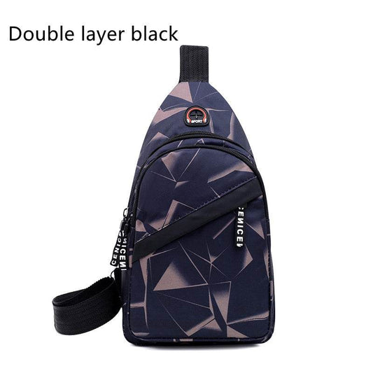 Print Sling Chest Bag For Men Crossbody Bag With Earphone Hole Design - Mubimart